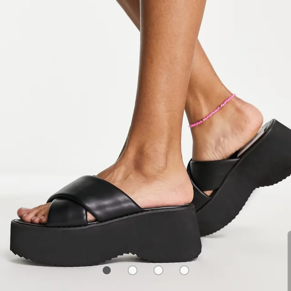 ASOS Black Platform Slide Sandals
